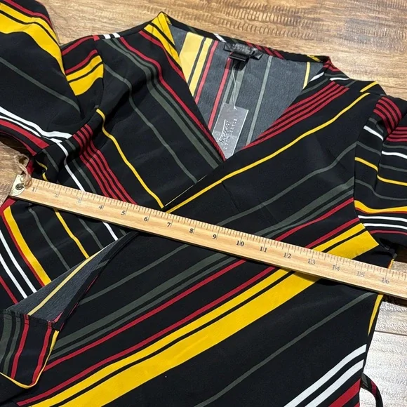 Streetwear Society Multicolor Striped Wrap Blouse - Picture 7 of 12